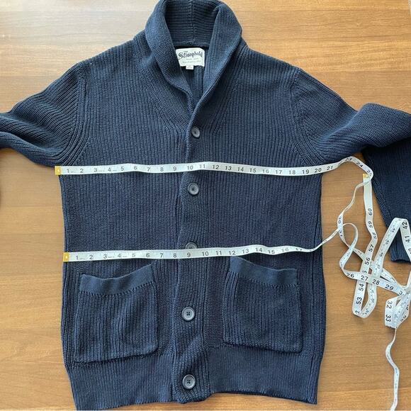 The Stronghold | Men’s Chunky Knit Cowl Collar Button Front Cardigan Pockets Med - Picture 8 of 9